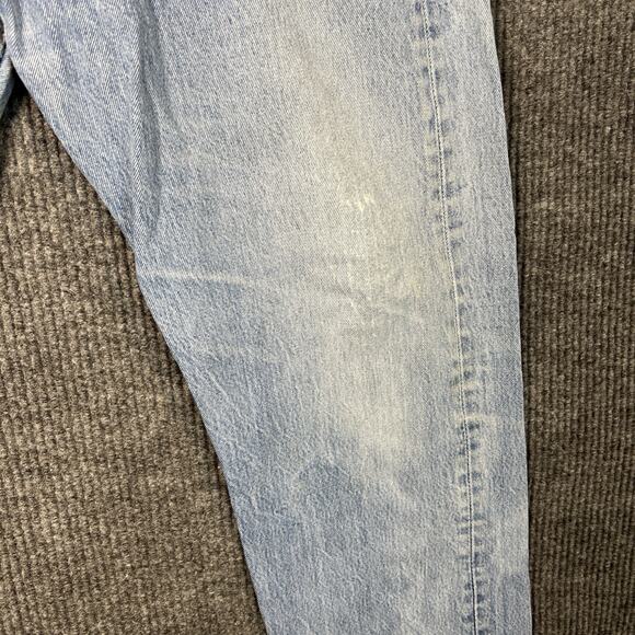 Levi's 501 Mens Straight Leg Slouchy Jeans Size 42 Blue Light Wash Button Fly - Picture 7 of 11